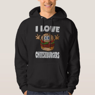Ich liebe Cheeseburger Lustig Süß Retro Cheeseburg Hoodie