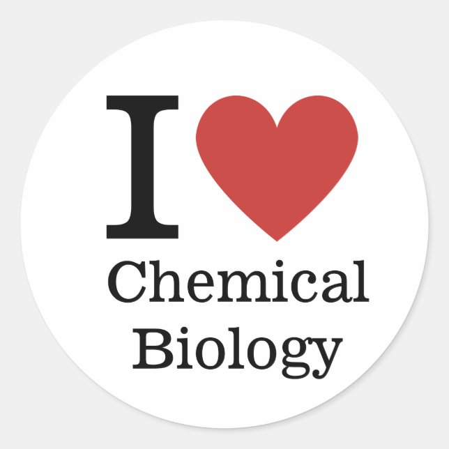 Ich ❤️ Liebe Chemie-Biologie-STICKER Runder Aufkleber (Vorderseite)