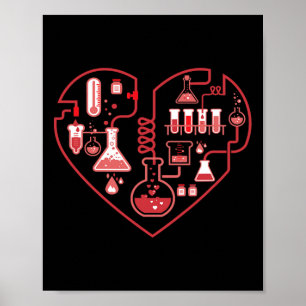 Ich liebe Chemie Herz Wissenschaft für Lehrer und Poster
