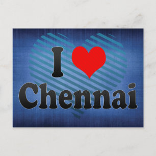 Ich Liebe Chennai, Indien. Mera Pyar Chennai, Indi Postkarte