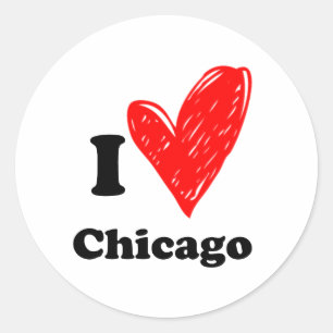 Ich liebe Chicago  Runder Aufkleber