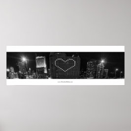 Ich liebe Chicago Skyline in Schwarz und Weiß Poster