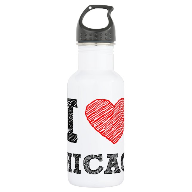 Ich-Liebe-Chicago Trinkflasche (Vorderseite)