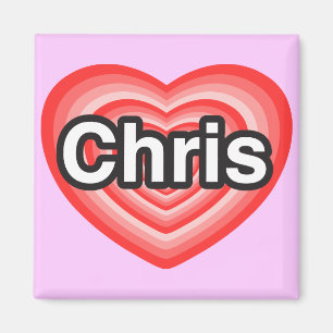 Ich Liebe Chris. Ich Liebe dir Chris. Herz Magnet