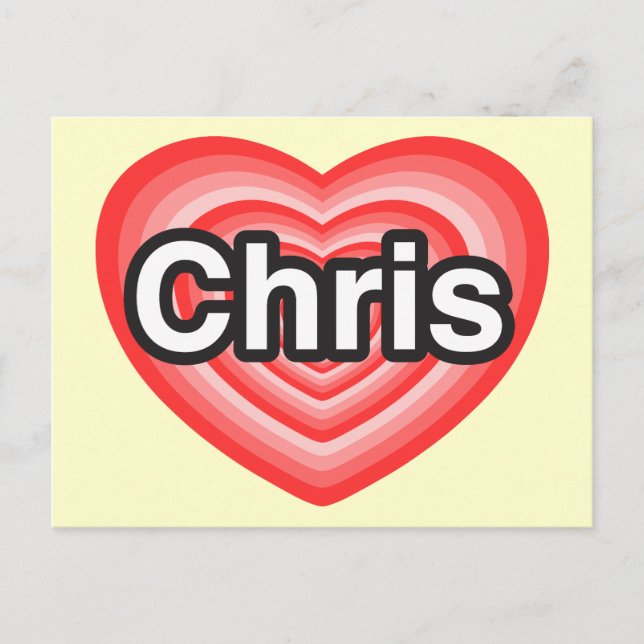 Ich Liebe Chris. Ich Liebe dir Chris. Herz Postkarte (Vorderseite)