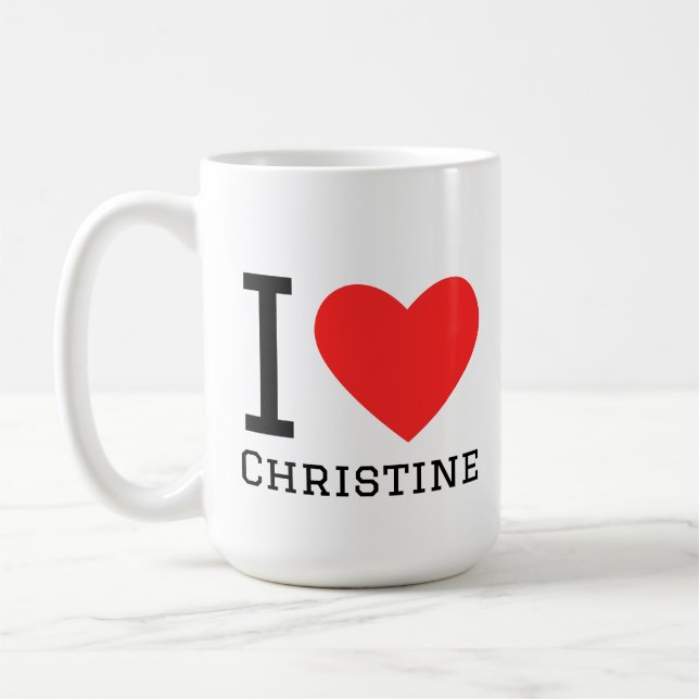 Ich liebe Christine Kaffeetasse (Links)
