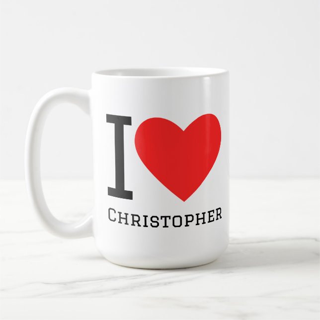 Ich liebe Christopher Kaffeetasse (Links)