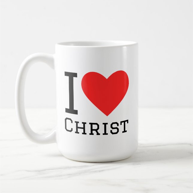 Ich liebe Christus Kaffeetasse (Links)