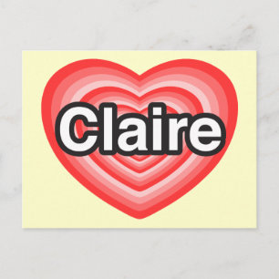 Ich liebe Claire. Ich liebe dich Claire. Herz Postkarte