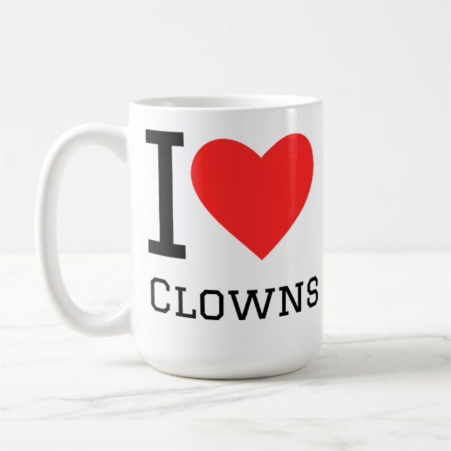 Ich liebe Clowns  Kaffeetasse (Links)