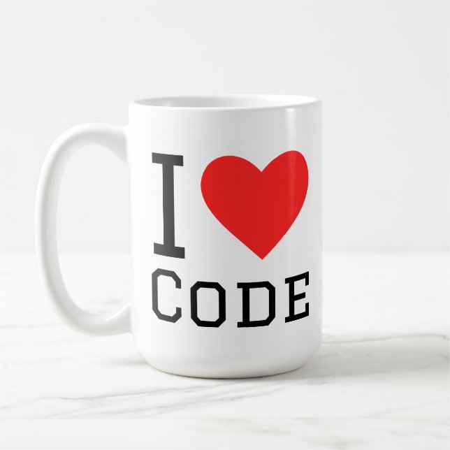 Ich liebe Code Kaffeetasse (Links)