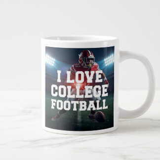 Ich liebe College-Football-Tasse  Jumbo-Tasse