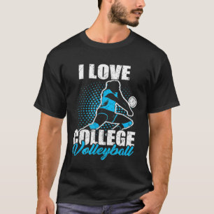 Ich liebe College-Volleyball Volleyball-Spieler V T-Shirt