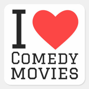 Ich Liebe-Comedy-Filme Quadratischer Aufkleber