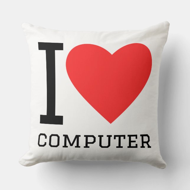 Ich liebe Computer Kissen (Vorderseite)