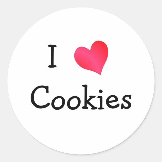 Ich Liebe Cookies Runder Aufkleber (Vorderseite)