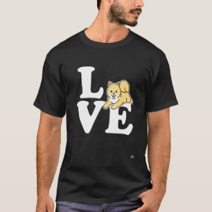 Ich liebe Corgi süßer Hund flauschiger Hintern T-Shirt
