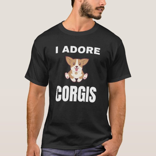 Ich liebe Corgis T-Shirt (Vorderseite)
