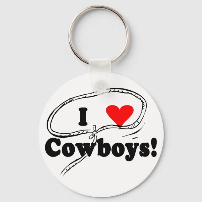 Ich Liebe Cowboys T - Shirt und Geschenke. Schlüsselanhänger (Vorderseite)