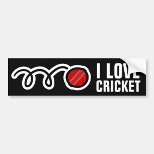 Ich liebe Cricket-Aufkleber für Fans und Spieler Autoaufkleber
