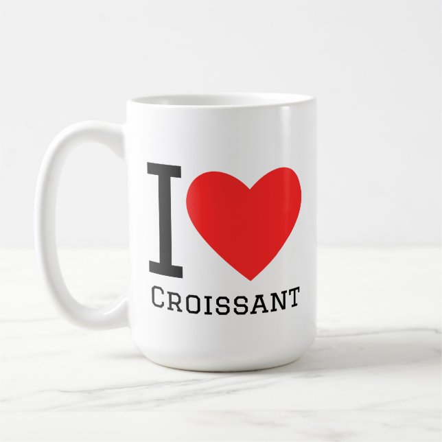 Ich liebe Croissants  Kaffeetasse (Links)