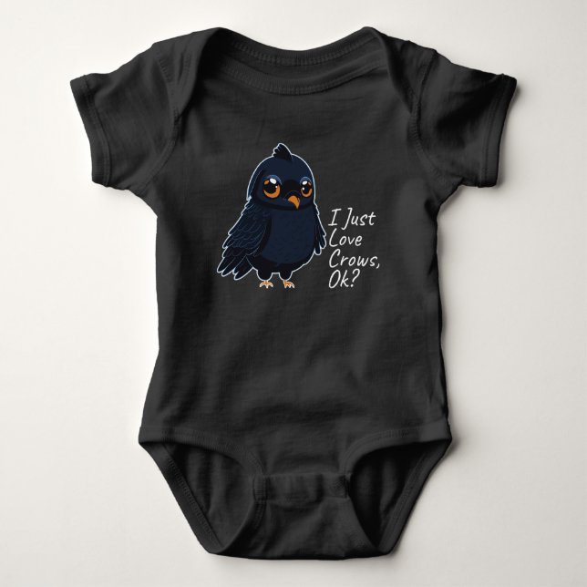 Ich Liebe Crows, Ok Funny Raven Crow Lover Baby Strampler (Vorderseite)