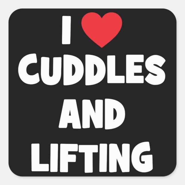 Ich Liebe Cuddles und Heftgewichte - Funny Novelle Quadratischer Aufkleber (Vorderseite)