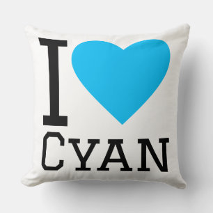 Ich liebe Cyan Kissen