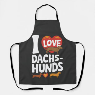 Ich liebe Dachshunde Herzliches Design für Haustie Schürze