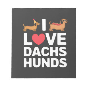 Ich liebe Dachshunde Lustige Illustration mit Cool Notizblock