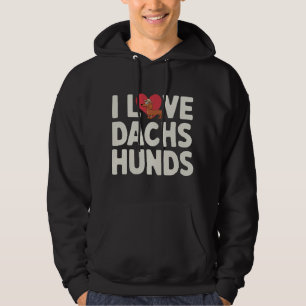 Ich liebe Dachshunde niedliche Cartoon Hoodie