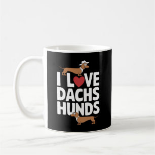 Ich liebe Dackel Lustige Grafik für Hunde Liebhabe Kaffeetasse