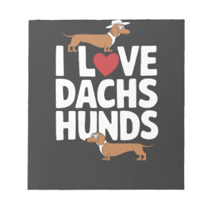 Ich liebe Dackel Lustige Grafik für Hunde Liebhabe Notizblock