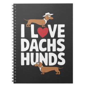 Ich liebe Dackel Lustige Grafik für Hunde Liebhabe Notizblock