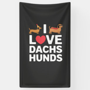 Ich liebe Dackel Lustige Illustration mit Cool Banner