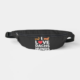 Ich liebe Dackel Lustige Illustration mit Cool Bauchtasche