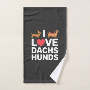Ich liebe Dackel Lustige Illustration mit Cool Handtuch
