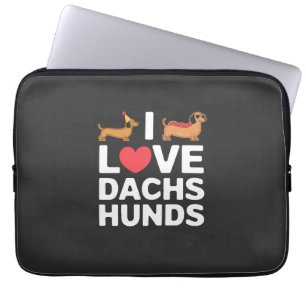 Ich liebe Dackel Lustige Illustration mit Cool Laptopschutzhülle