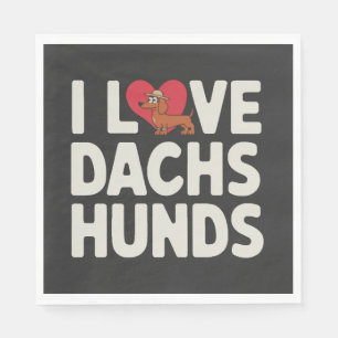 Ich liebe Dackel süße Cartoon Serviette
