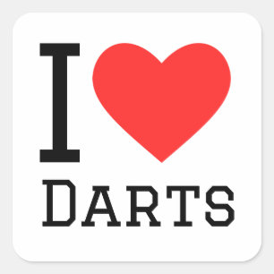 Ich Liebe Darts Quadratischer Aufkleber