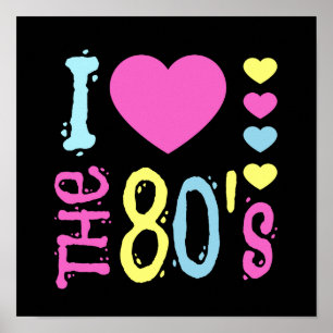 Ich liebe das 80er Disco-Kostüm Poster