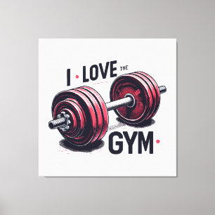 Ich liebe das Fitnessstudio Leinwanddruck