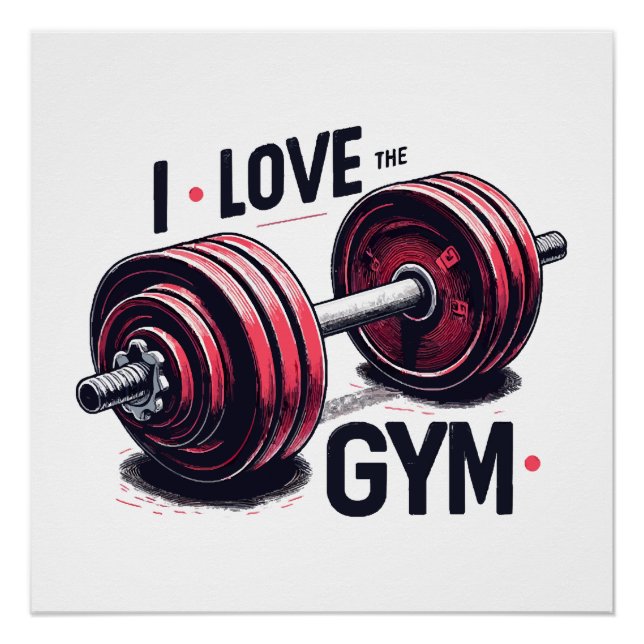 Ich liebe das Fitnessstudio Poster (Vorderseite)
