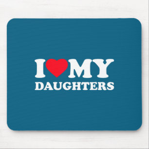 Ich liebe das Herz Familie lustige Kunst meiner To Mousepad