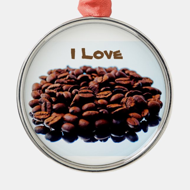 Ich Liebe das Kaffeearoma Ornament Aus Metall (Vorne)
