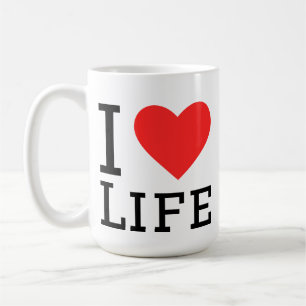 Ich liebe das Leben quadratischer Aufkleber Kaffeetasse