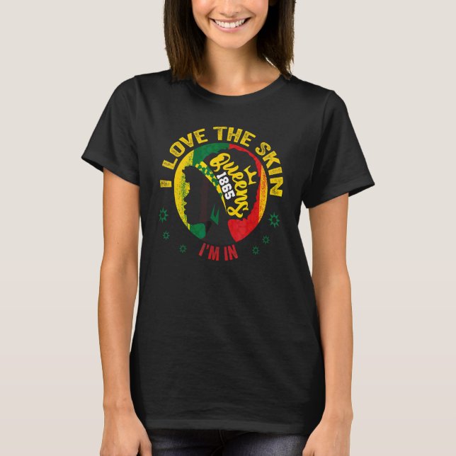 Ich Liebe, dass die Haut in einem schwarzen Frauen T-Shirt (Vorderseite)