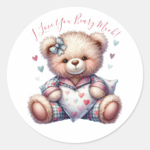 Ich Liebe, dass du dich sehr hütest! Teddy Runder Aufkleber