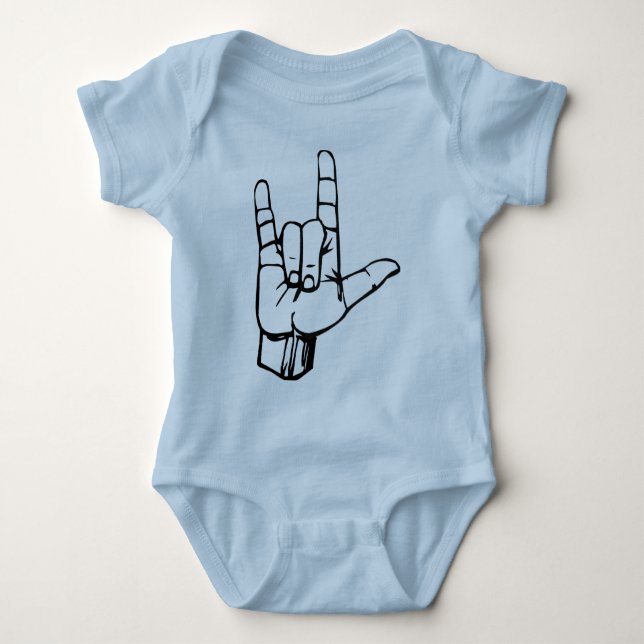 Ich Liebe, dass du die Sprache unterschreibst Baby Strampler (Vorderseite)