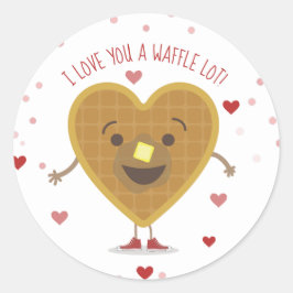 Ich Liebe, dass du ein Waffelhecht hast Kinder Val Runder Aufkleber